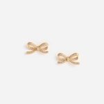 GOLD CRYSTAL BOW EARRINGS