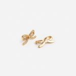 GOLD CRYSTAL BOW EARRINGS - Image 3