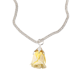 PALE YELLOW ROSE SILVER NECKLACE