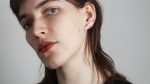 FROSTED WHITE SHORT CROSS EARRINGS - Image 2