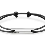PERFORATED BLACK CORD BRACELET LE 1.7G