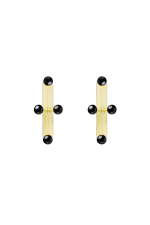 BLACK CROSS EARRINGS