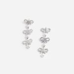 MICRO BOW PEARL TIERED EARRINGS - Image 3