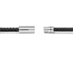 BLACK LEATHER CABLE BRACELET LE 7G - Image 2