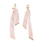 PALE PINK SILK EARRINGS
