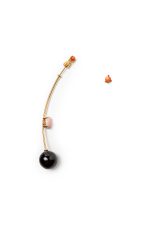 ANGEL SKIN AND ONYX ARCH EARRING