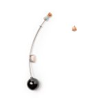 ANGEL SKIN AND ONYX SILVER ARCH EARRING