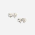 PEARL SATIN BOW EARRINGS