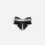 BLACK PEARL SATIN BOW HAIRCLIP - Image 2