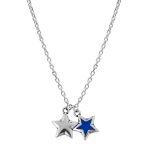 TWO STARS ENAMELED NECKLACE