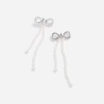 PEARL BOW DANGLE EARRINGS - Image 3