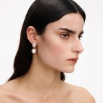 GOLD CRYSTAL PEARL DROP EARRINGS - Image 2