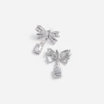 BOW CRYSTAL DROP EARRINGS - Image 3