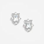 SILVER CRYSTAL CLUSTER EARRINGS