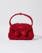 BOW RING HANDLE BAG RED