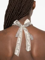 Long-tail Lace Bowknot Fabric Necklace - Image 2