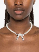 Tin Foil Bow Pearl Necklace - Image 2