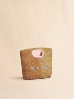 Dark and light brown paper raffia Seaside clutch - Image 6