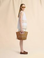 Dark and light brown paper raffia Seaside clutch - Image 3
