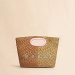 Dark and light brown paper raffia Seaside clutch