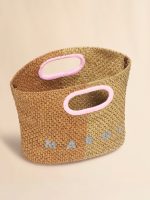 Dark and light brown paper raffia Seaside clutch - Image 2