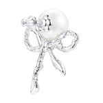 Twisted Rope Bow Pearl Earrings - Image 2