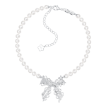 Lace Bow Pearl Necklace - Image 2