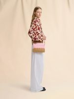 Pink and brown paper raffia Seaside pouch - Image 5