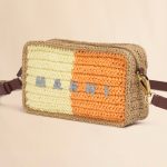 Yellow and orange paper raffia Seaside camera bag
