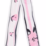 Pink floral print silk bandeau scarf