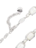Relied Bowknot Nature white Stone Prom Necklace - Image 4