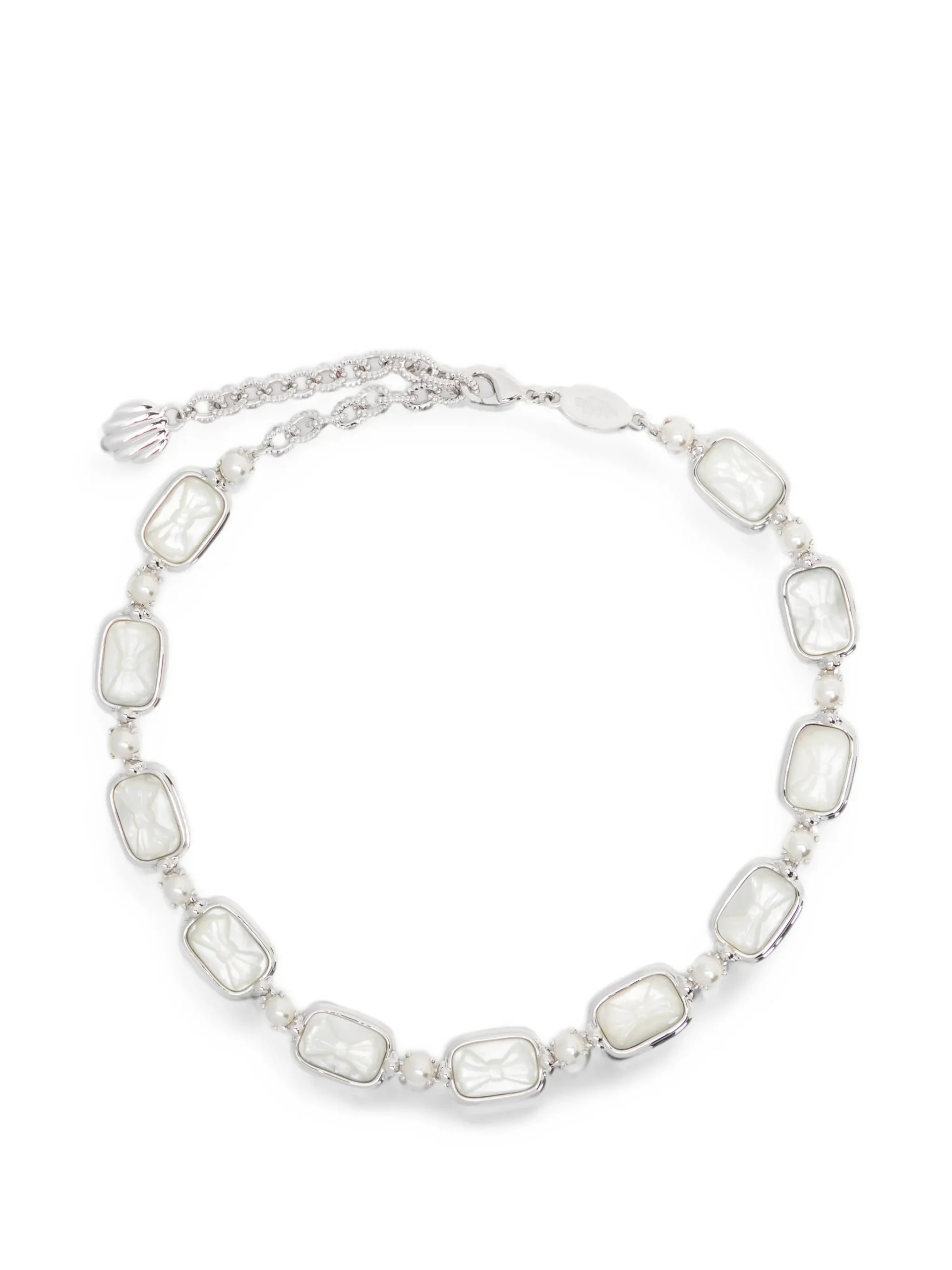 38613937_72368602_2048 Relied Bowknot Nature white Stone Prom Necklace - Image 1