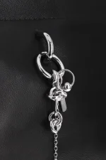 FLOR BLACK BAG WITH CHAIN CHARM - Image 6