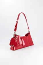 MARLA RED LIPSTICK BAG (WITH HEART KEYCHAIN) - Image 2