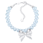 Bowknot Double Blue Pearl Necklace