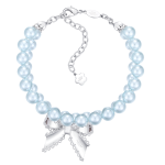 Bowknot Double Blue Pearl Necklace - Image 3