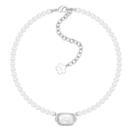 Relief Bowknot Nature Stone Pearl Necklace