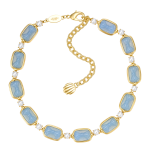 Relied Bowknot Nature Blue Stone Prom Necklace