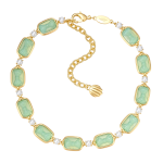 Relied Bowknot Nature green Stone Prom Necklace