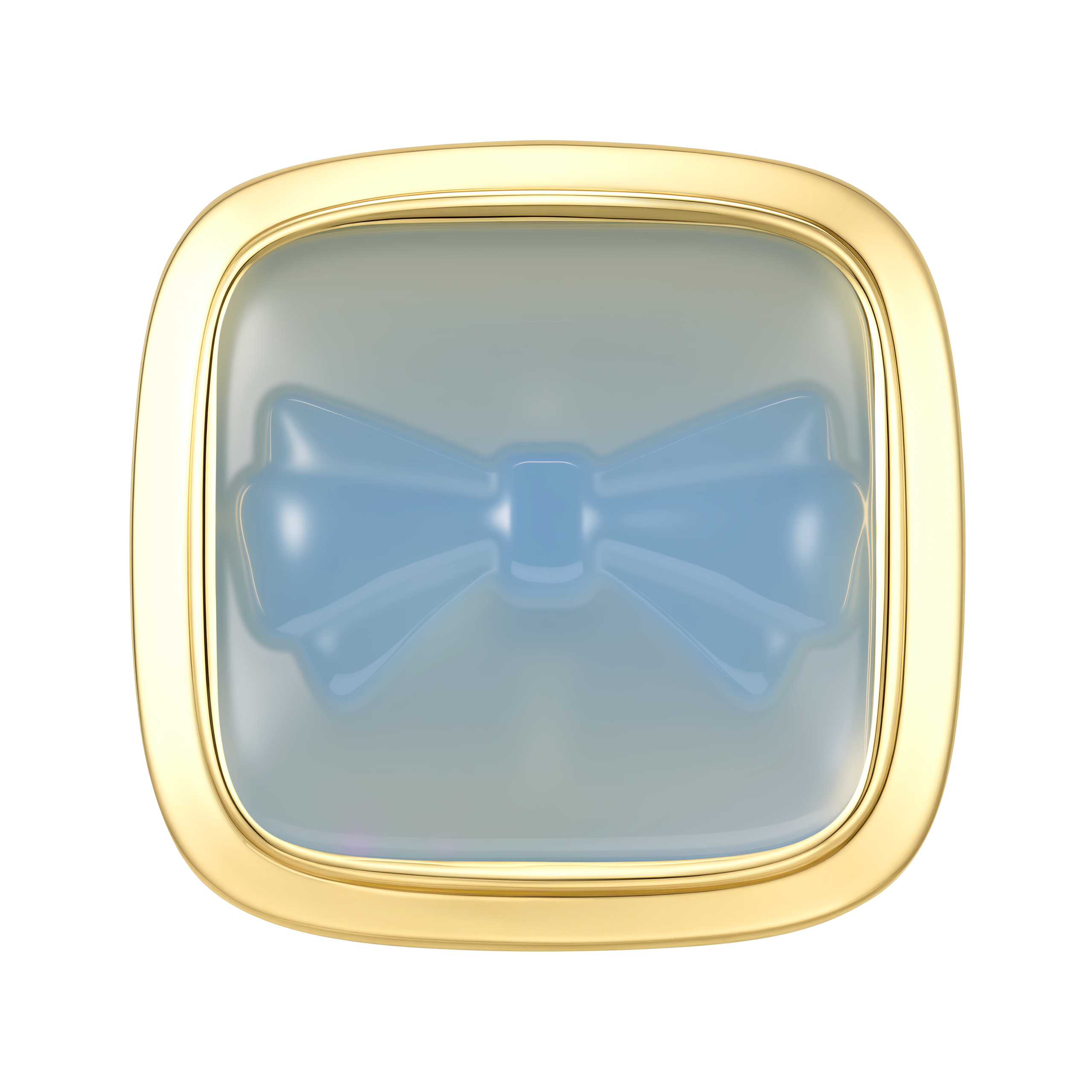 26398BLU00DN2 Relied Bowknot Blue Square Earring - Image 1