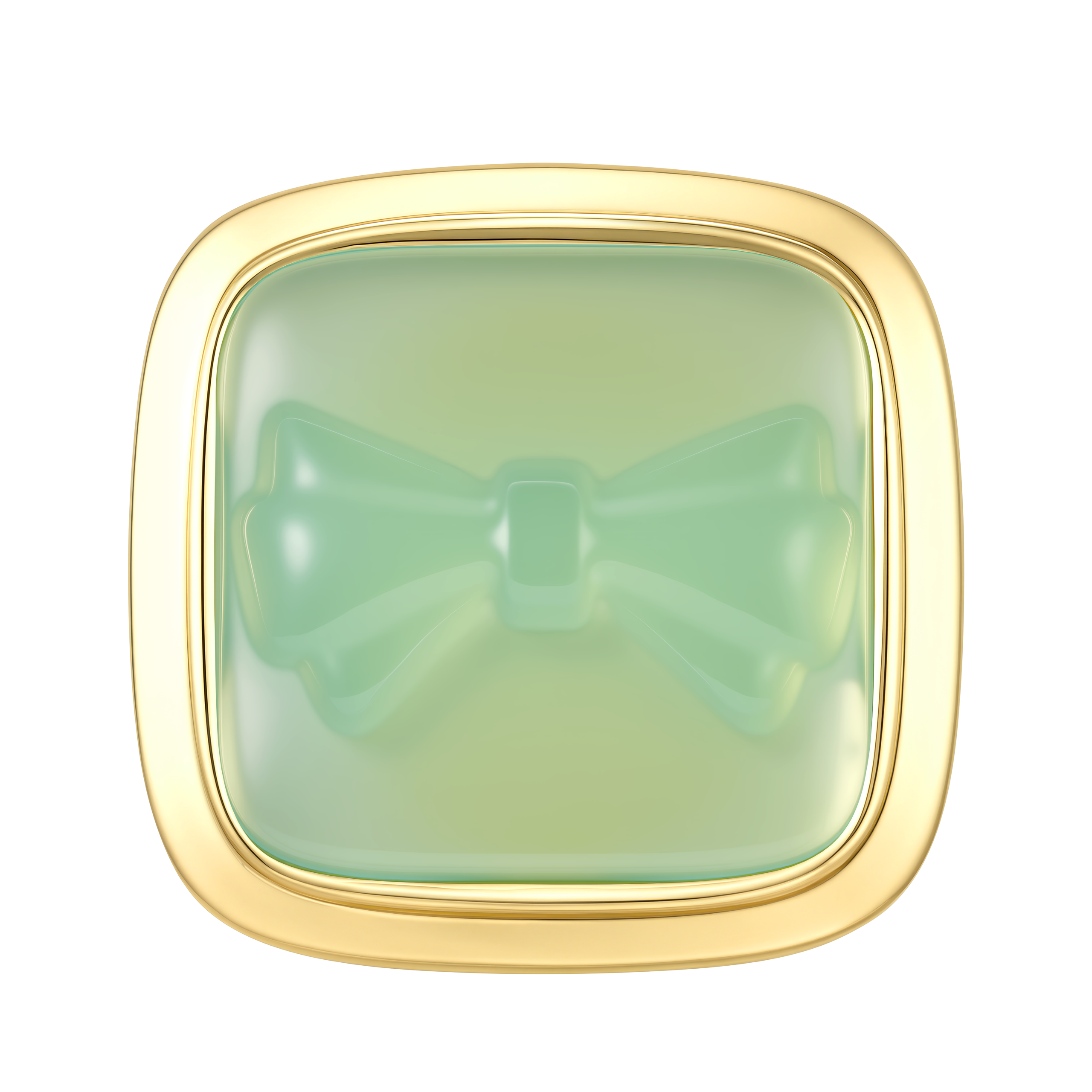 26398GRN00DN2 Relied Bowknot Green Square Earring - Image 1