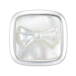 Relied Bowknot White Square Earring